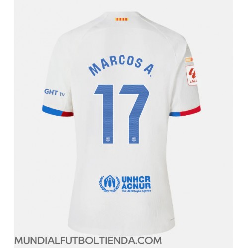 Camiseta Barcelona Marcos Alonso #17 Segunda Equipación Replica 2023-24 mangas cortas
